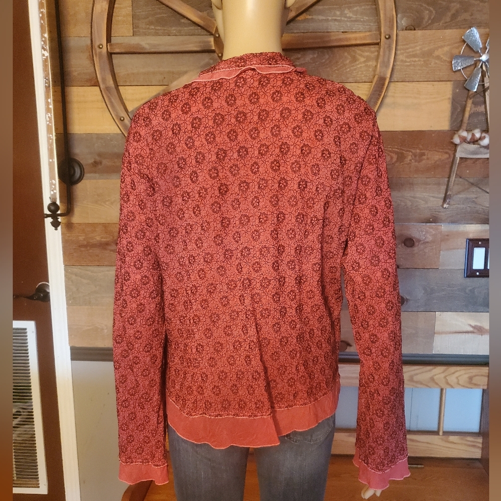 J Jill Pink Floral Button Down Blouse - Picture 5 of 10